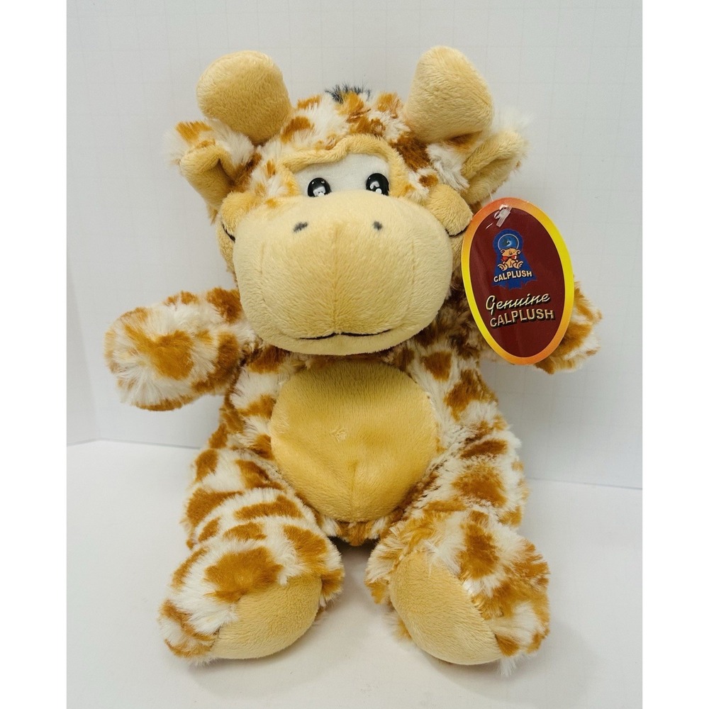 Calplush Giraffe Stuffed Animal Spotted Plush 8 inch Tan Brown 9027-10 2015‎ NWT
